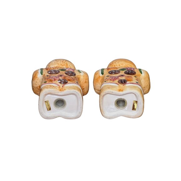 Gingerbread Cookie Ceramic Shaker Set Ceramic Holiday Winter Christmas - Picture 5 of 5